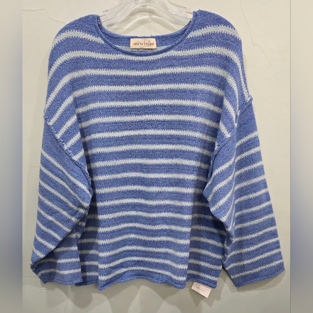 Women's Blue Striped Sweater